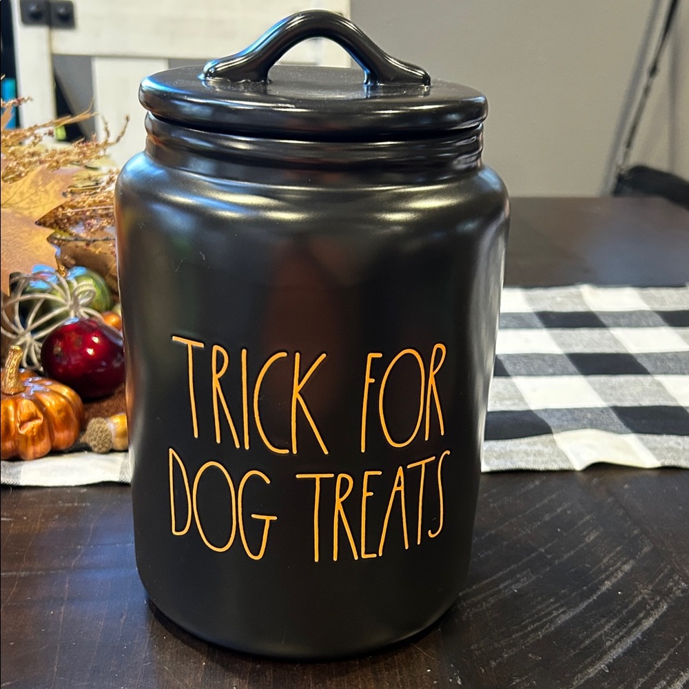 Rae Dunn Black Dog Treat Jar